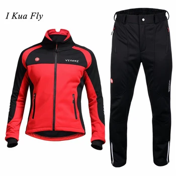 

Winter Cycling Clothing Windproof Warm Men Cycling Jacket Set Bike Fleece MTB Bicycle Jersey Rainproof Ciclismo Clothing Bike 4