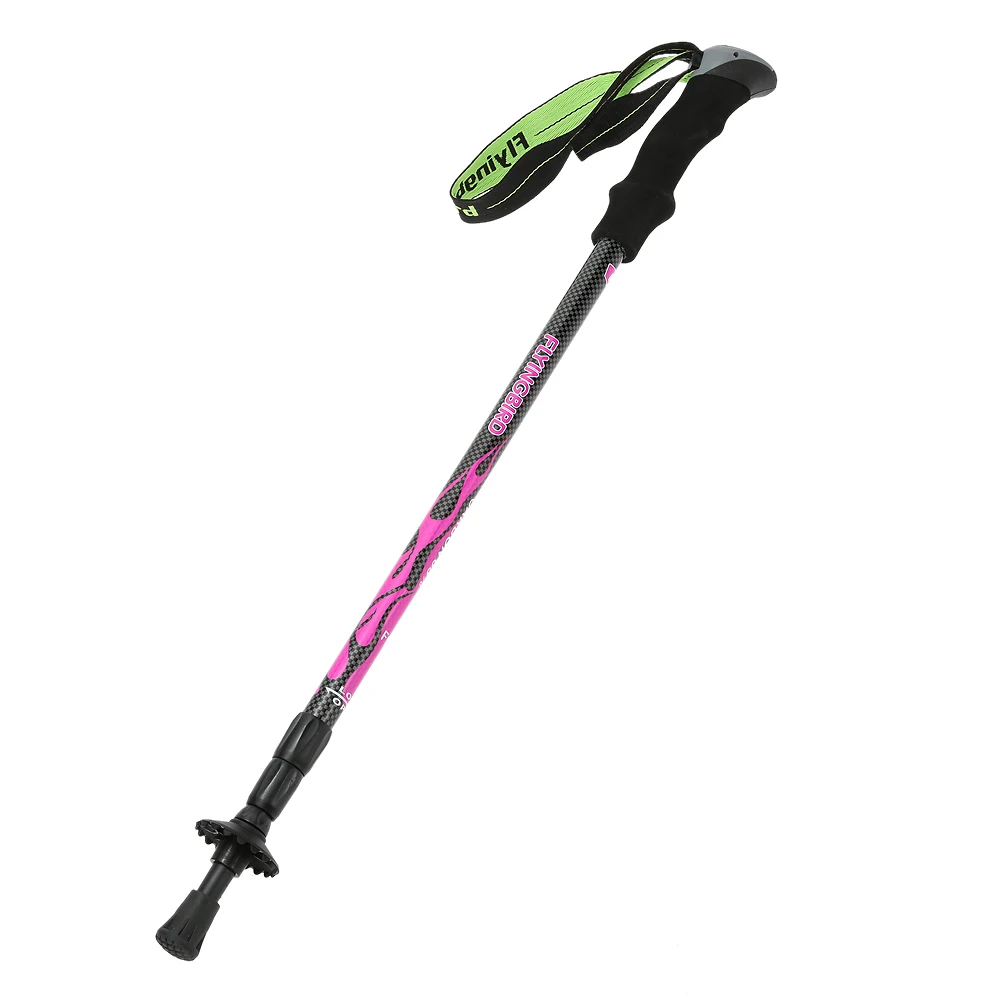 Telescopic Hiking Walking Stick 3 Section Carbon Fiber