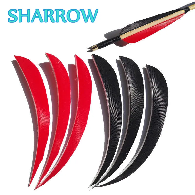 

100pcs 4" Archery Arrow Feather Natural Turkey Fletches Right Wings Water Drop Vanes For Arrow DIY Tools Shooting Accessories