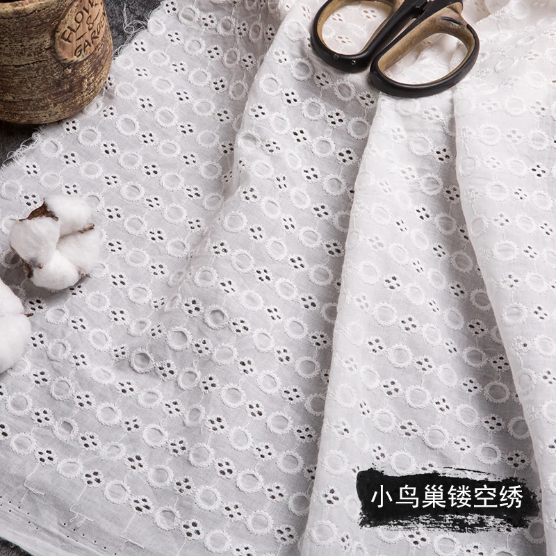 Детская ткань из чистого хлопка; дышащая белая ткань с вышивкой - Цвет: 233