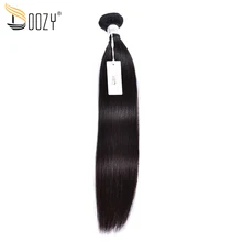 Doozy Brazilian straight human hair bundles free shipping natural color 1b double weft remy hair weaving