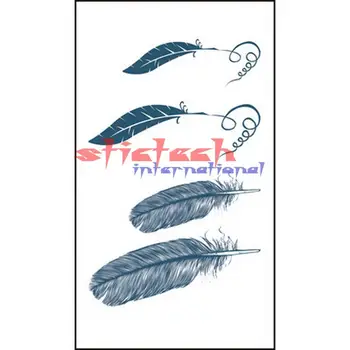 

by dhl or ems 2000 pcs Temporary Tattoo Feather Waterproof Tattoo Vintage Leaf Paste Tattoo Decals Body Art