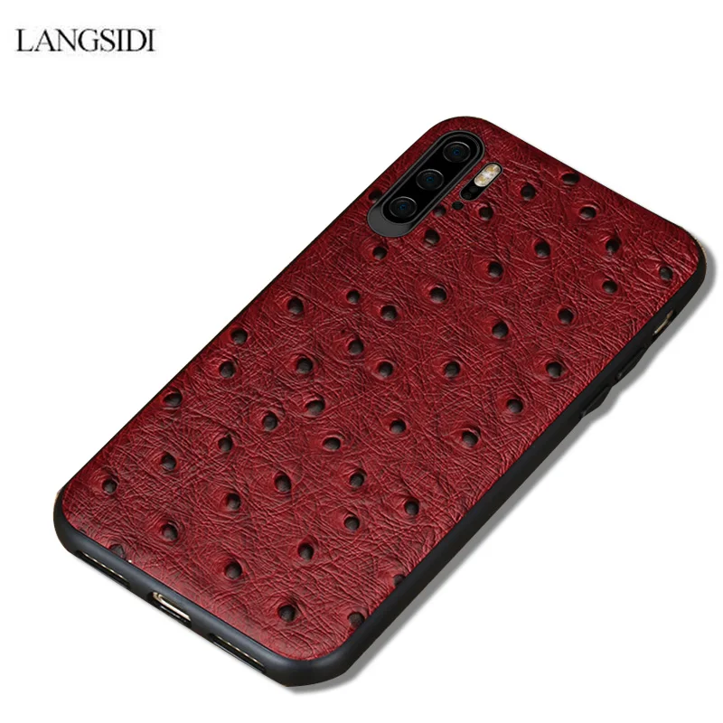 

Genuine Leather protective case for huawei P30 Ostrich Grain phone case for huawei P30 pro Lite P20 pro P SMART Honor 8x 10