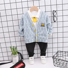 Комплект одежды для мальчиков возрастом от 1 года до 3 лет, новые модные стильные комплекты для детей хлопковая клетчатая одежда для маленьких мальчиков, A9096