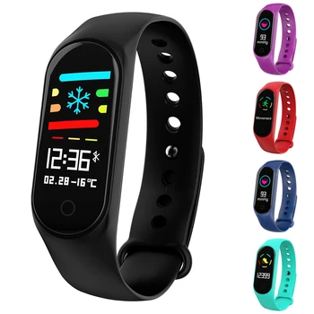 

IP67 Waterproof Heart Rate Tracker Blood Pressure Sport M3S Smart Fitness Bracelet Color ScreenWatch Band For Men Women