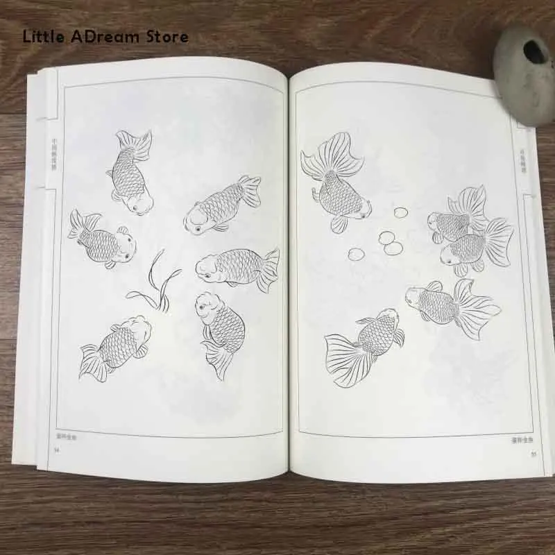 Китайская роспись линий Рисование сто рыб картина спектра книга Cyprinus carpio Bai Miao