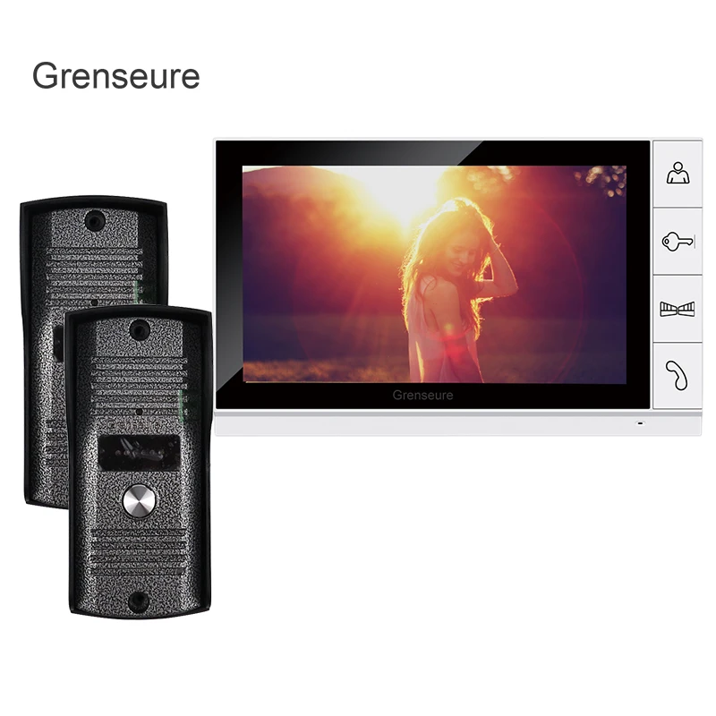 

FREE SHIPPING Home Security 9" Color Screen Video Intercom Door phone System With 2 Night Vision Outdoor Camera Support E-lock