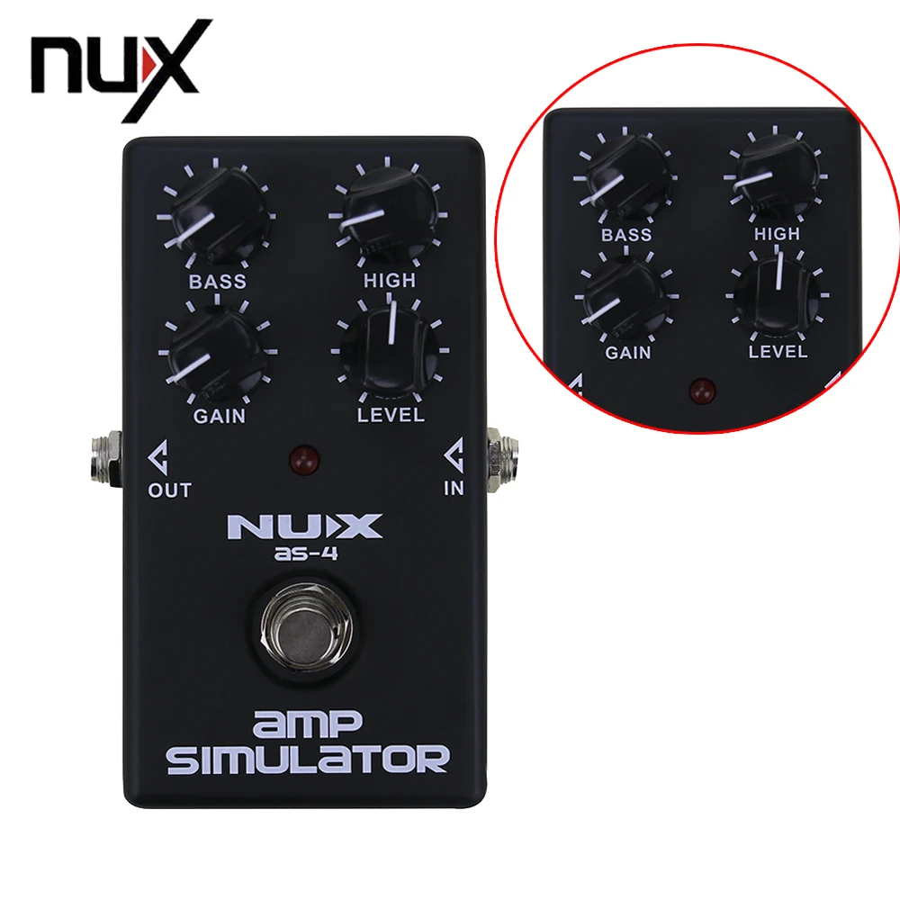 NUX AS 4 Amp Simulator British Tube Distortion Guitar Effect Pedal JCM