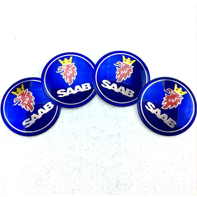 

4pcs 65mm for Saab 9-3 9-5 9-2x 9-5x Car Wheel Center Cover Hub Cap Badge Emblem Sticker Car styling
