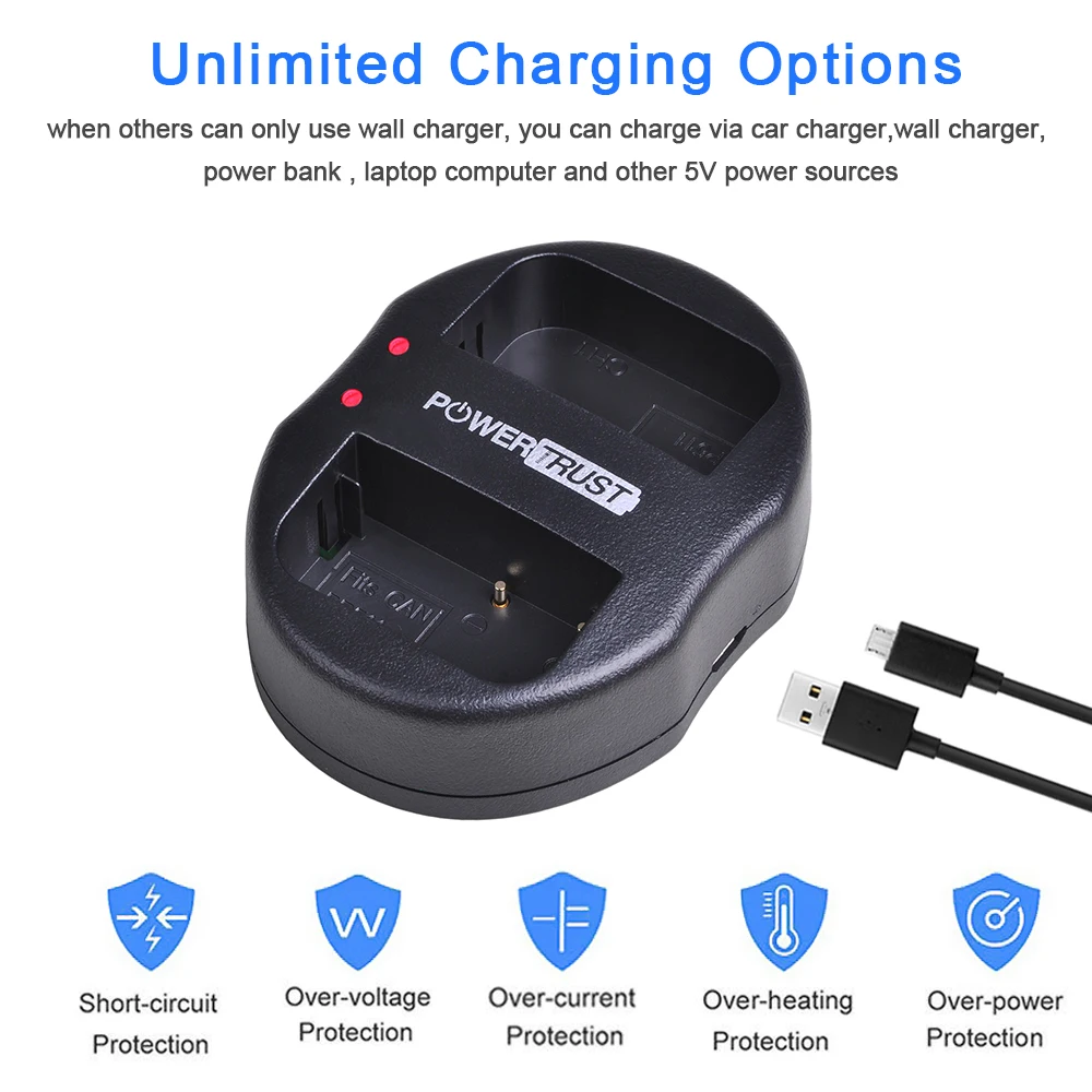 Li-ion + Carregador Usb para Canon Bp511 Bateria Duplo g6 g5 g3 g2 g1 Eos 300d 50d 40d 30d 20d 5d Baterias 2x Bp-511 Bp-511a bp 511 - Image 2