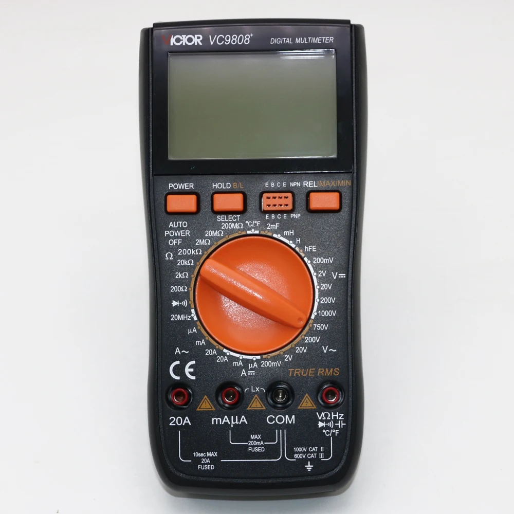 Goede VICTOR VC9808 + Digitale 3 1 2 multimeter Elektrische Meter ampèremeter 20A voltmeter Inductie Frequentie tester DCV ACV DCA R  C L F