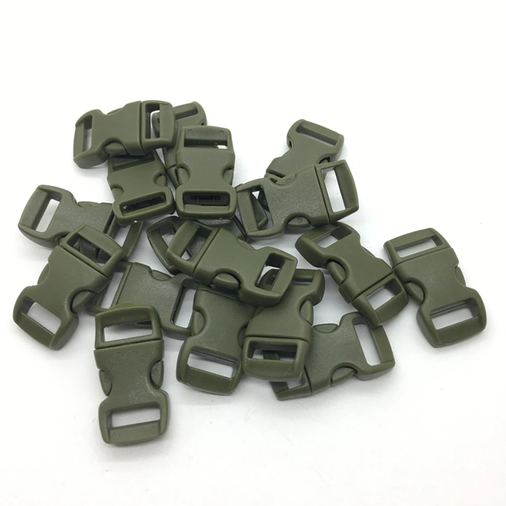 10 шт./лот 3/" 10 мм широкий контурный боковой выпуск для паракордового браслета пластиковая пряжка выбрать цвет - Цвет: Army green