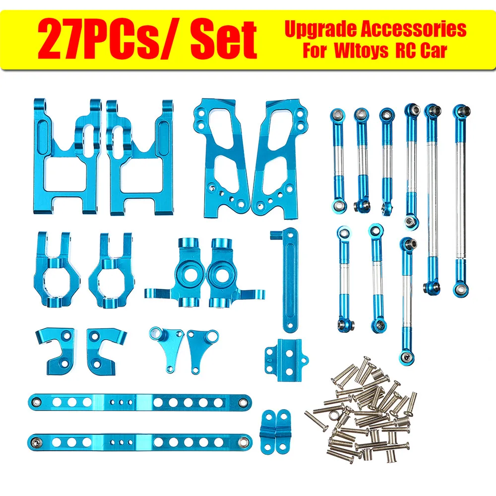 

27Pcs Upgrade Accessories Set For Wltoys 12428/12423 Feiyue FY01/FY02/FY03/12 RC Car Blue Perfect Replacement Spare Part Metal