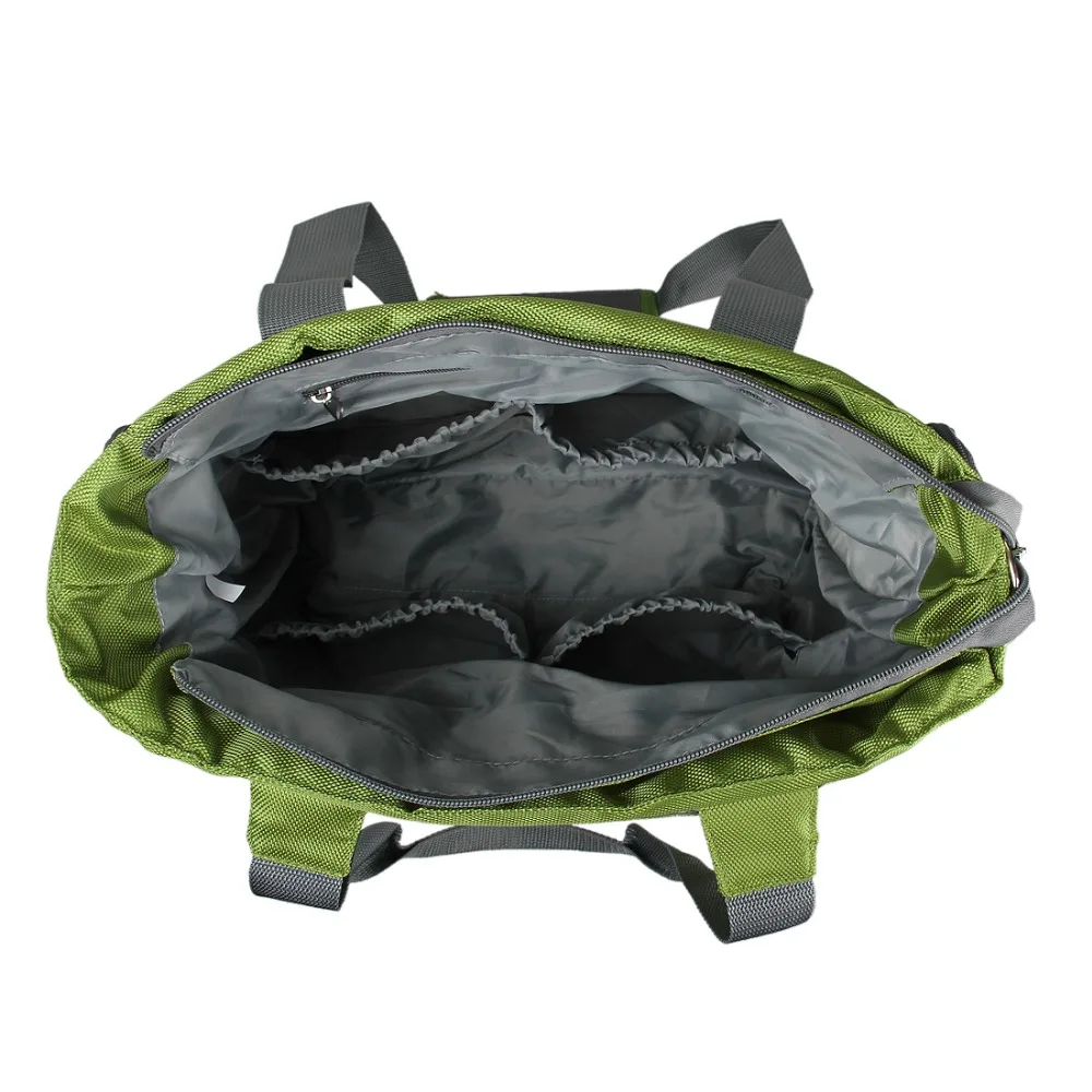 Bolsa de pañales para bebé mommore bolsa de pañales verde con almohadilla cambiante bolsas grandes para mamá bolsos de mano impermeable para cochecito de bebé - 4