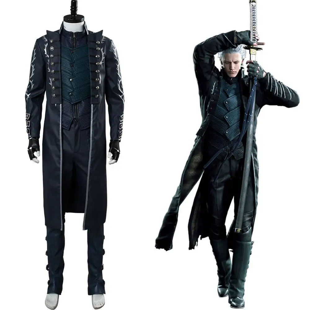 

game DmC Cosplay Vergil Aged Costume Cosplay Outfit Women Men DmC Vergil Custom Halloween Cosplay costume