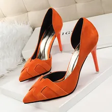 New Summer Elegant Pumps Women Fashion High Heels Shoes Thin Heeled Pointed Hollow Suede Red Bottom High-Heeled Shoes G6090-2