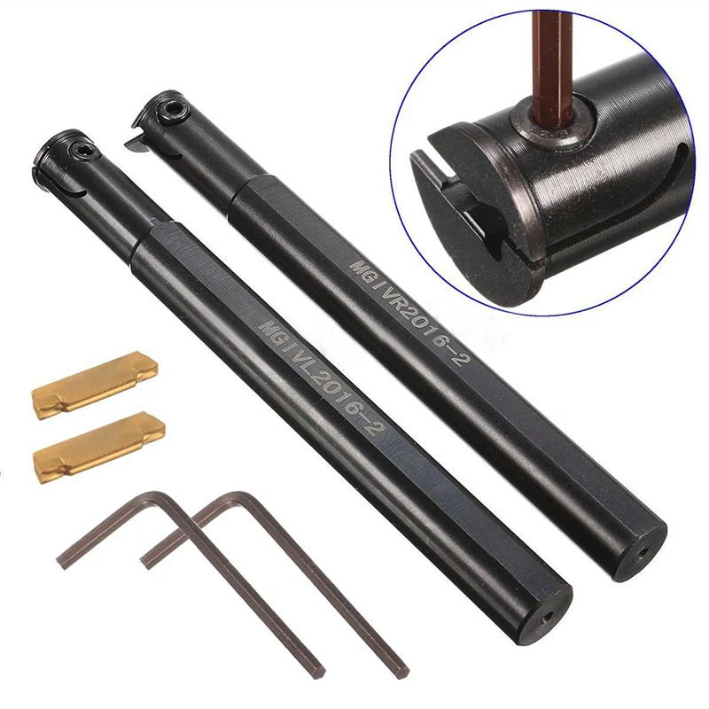 3pcs/set MGIVR2016-2 / MGIVL2016-2 Tool Holder Boring Bar + MGMN200 Insert with Wrench For Lathe Turning Tool