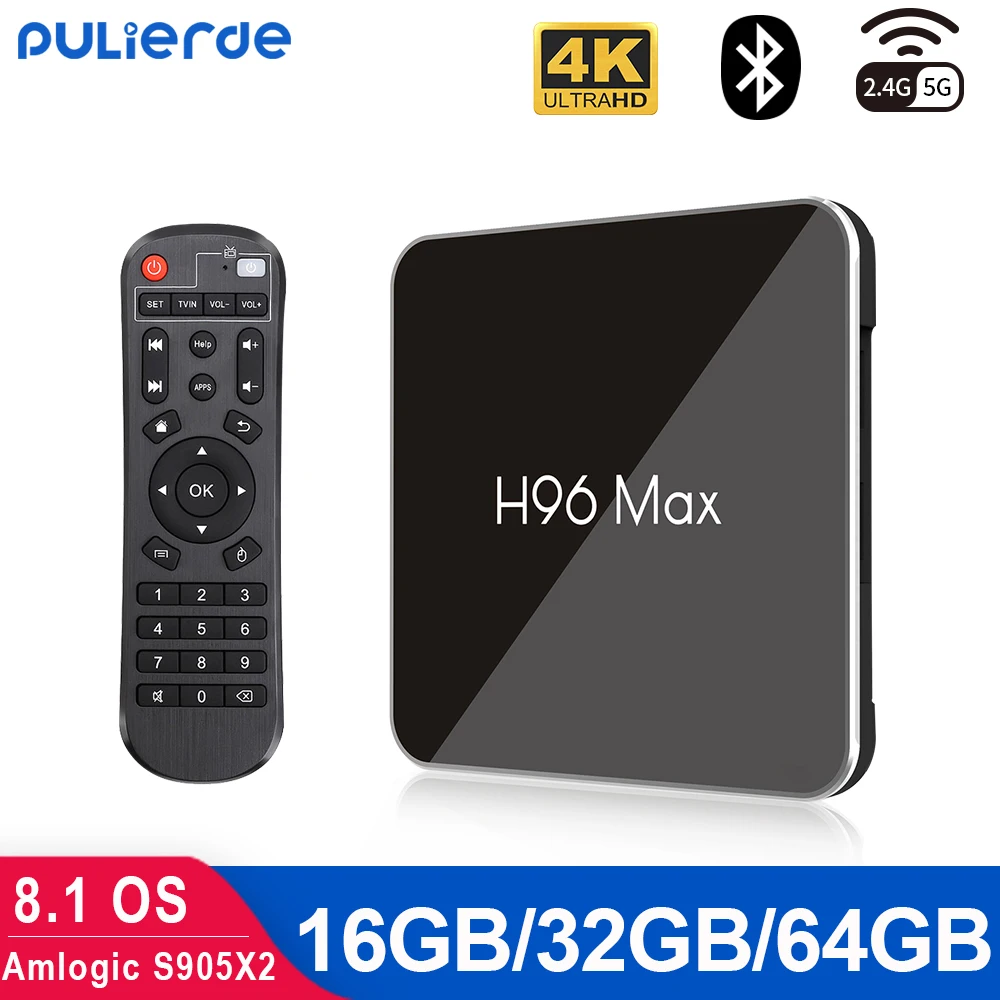 ТВ приставка H96MAX X2 4 Гб 64 ГБ Android 8 1 Amlogic S905X2 4K H2.65 2 ГГц/5 ГГц Wi Fi Смарт медиаплеер BT4.0 32