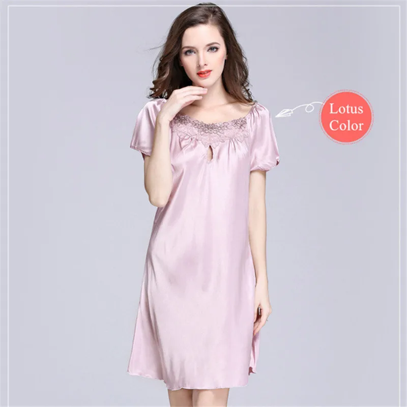 Women Sexy Lace Nightgown Plus Size Sleepwear Bathrobe High grade Silk