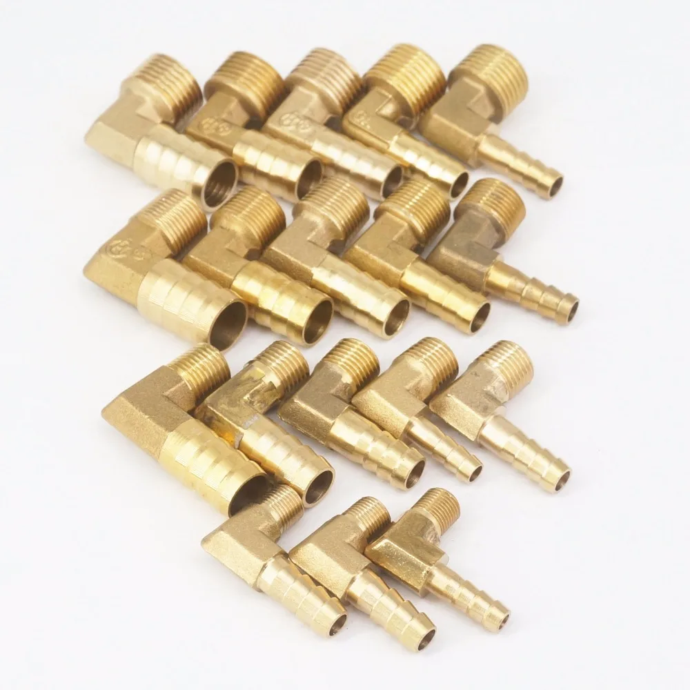 Шлангы I/D 6 мм 8 10 12 14 16 x 1/8 &quot1/4&quot 3/8 &quot1/2&quot BSP мужской локоть латунный соединитель