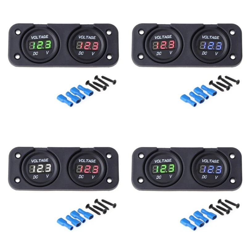 

DC 12V-24V Car Boat Motorcycle Dual LED Digital Display Voltmeter Voltage Meter L15