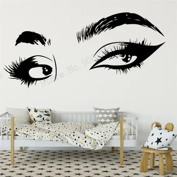

Creative Pretty eyelashes Wall Sticker Girl room living room decorations for home wallpaper Mural Art Decals Sexy stickers LY380