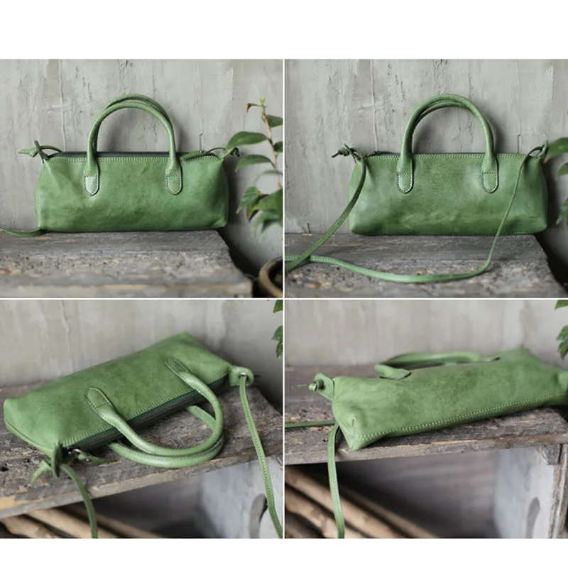 AETOO, летняя Новинка, художественная и художественная лесная женская сумка, Зеленая кожаная Ретро сумка на плечо, сумка на плечо, кожаная диагональная маленькая сумка