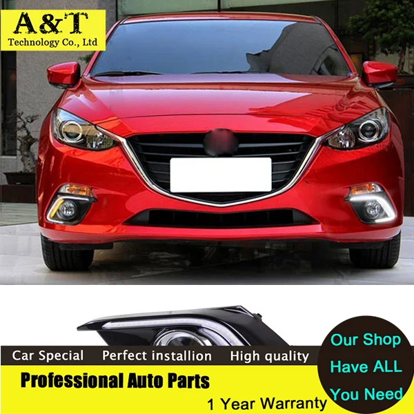 

car styling LED DRL Light Guiding Design LED Daytime Running Light For Mazda 3 2013 2014 2015 Car Styling led fog lights