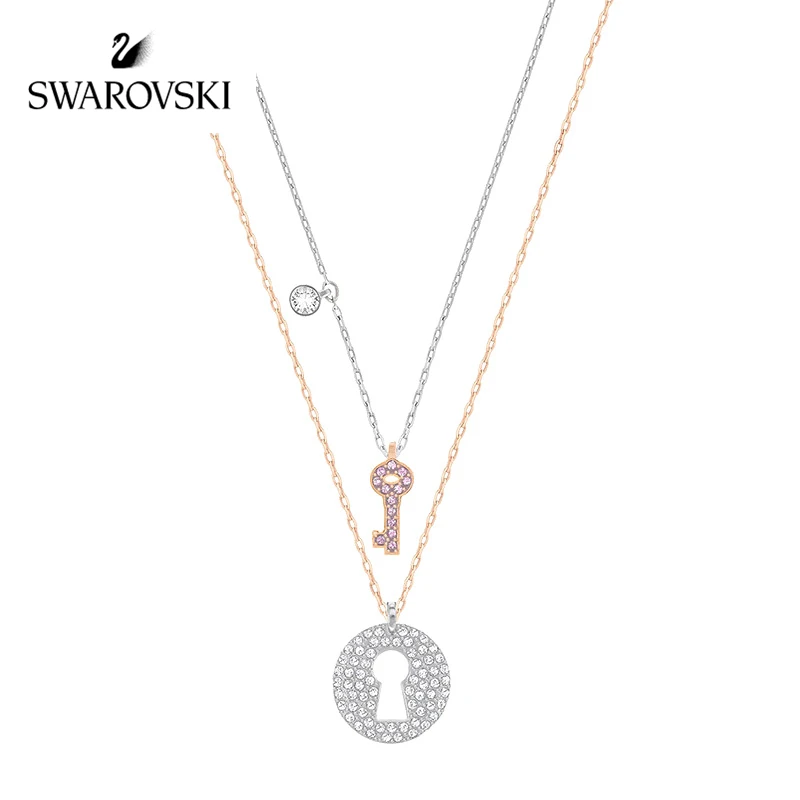 

Original Genuine Swarovski CRY WISHES KEY women Necklace Set Choker Necklace Crystal Necklace Fine Jewelry 5272240 Gift