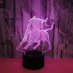 GAOPIN 3D светодиодный USB креативные Милые Корова в форме многоцветная Лампа малыша Спальня ночник Подарки Украшения для домашней вечеринки