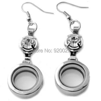 

M00068 charm locket open earring locket earring magentic floating locket