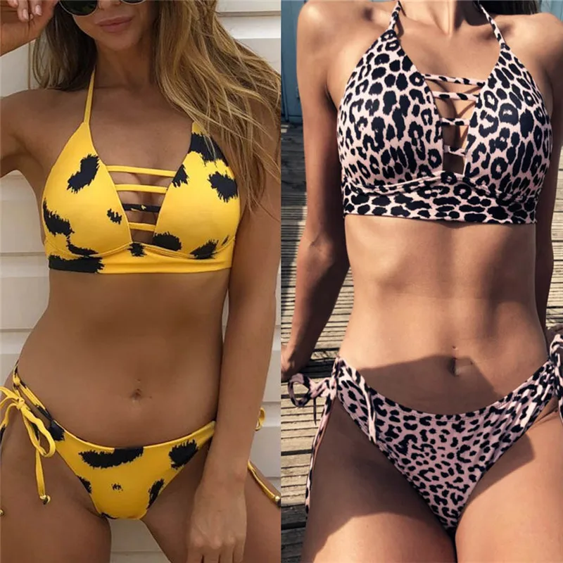 Womail, летний женский сексуальный леопардовый полосатый нейлоновый бикини, пуш-ап, мягкий бандаж, купальник, пляжная одежда, женская одежда для плавания