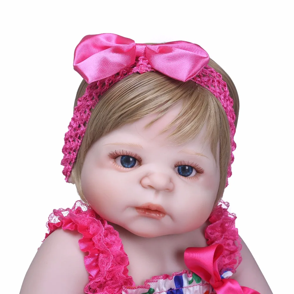 NPK56CM Кукла реборн полностью силиконовая виниловая кукла для девочек Реалистичная мягкая живая кукла реборн для девочек игрушка для ванны