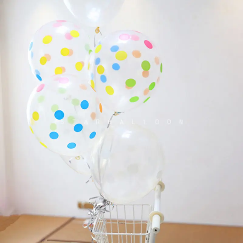 10 шт. 12 дюймов прозрачные надувные латексные воздушные шары в горошек для дня рождения, вечеринки, Свадебные Воздушные шары, декор для дня рождения