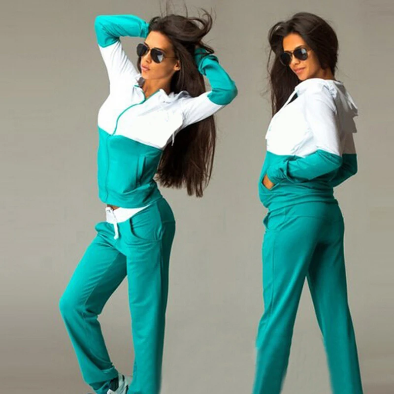 

Spring Autumn Women's Casual Long Sleeve Hooded Sweatshirts+Drawstring Waist Pants Two Pieces Tracksuit Suit Female Clothing Set