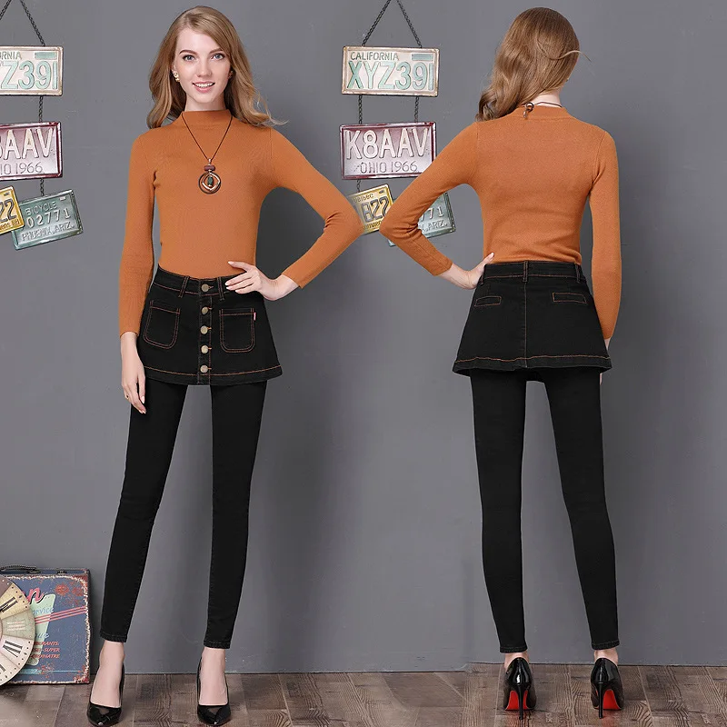 Осень 2017 г. Новое поступление модные женские джинсы строки пряжки Denim трусики