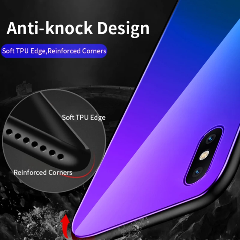 Luxury Gradient Tempered Glass Case For Huawei P Smart Plus Mate 20 10 9 10 Lite P20 Pro Honor 8X Max Nova 3 3i Soft edge Cover  (6)