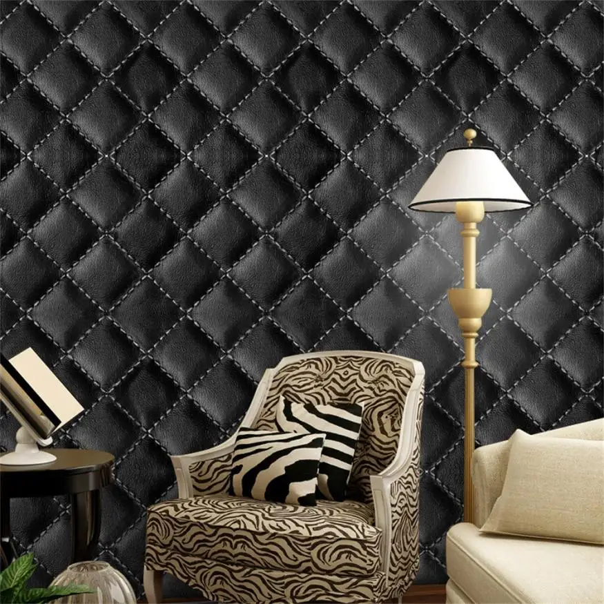 3D Vintage Leather textured wallpaper PVC Mural Realistic Look