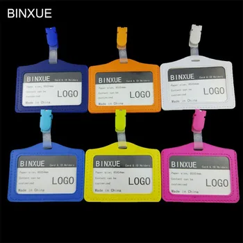 

BINXUE Cover Card & ID Holders,Work card identification tag badge Multi color plastic clip Customizable LOGO