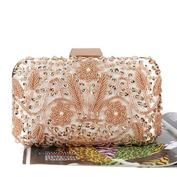 

Ladies Clutch Bag Women Evening Party Wild Bag Evening Women Handmade Beaded Sequins Handbag Clutch Shoulder Cross Bags K612