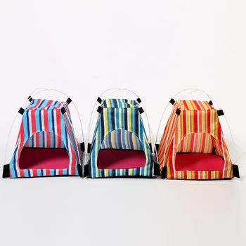 

Stripped Pet Tents Portable Folding Pet tent Dog House Cage Dog Cat Houses Breathable Pet Indoor Tents With Sleeping Mat Cushion