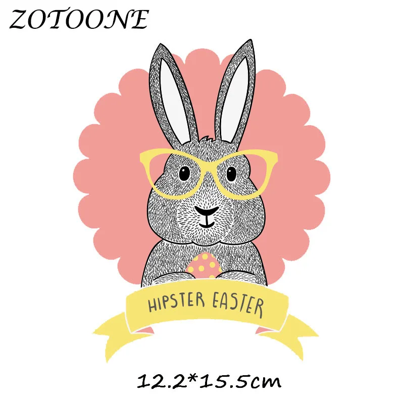 Термоклейкие нашивки ZOTOONE Пасхальный кролик термотрансферные для одежды