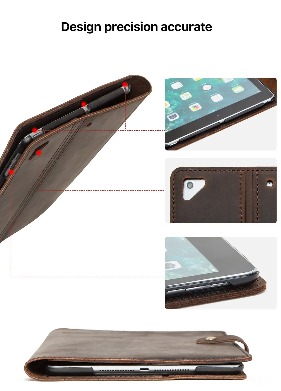 Роскошный Ретро чехол из нубука для iPad 9,7 5 6 Air 2 Pro 9,7, чехол с отделениями для карт, Карманный держатель для карандашей, флип-чехол с подставкой