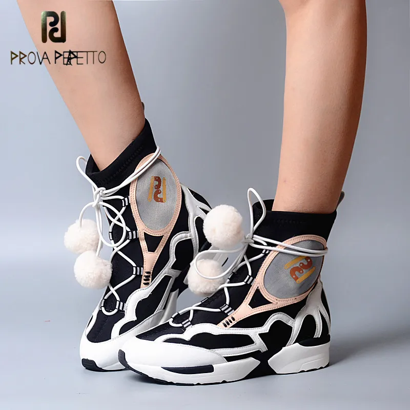 

Prova Perfetto Spring Autumn New Style Student Mixed Color Pointed Toe Wedge Boots Super Breathable And Comfortable Women Boots