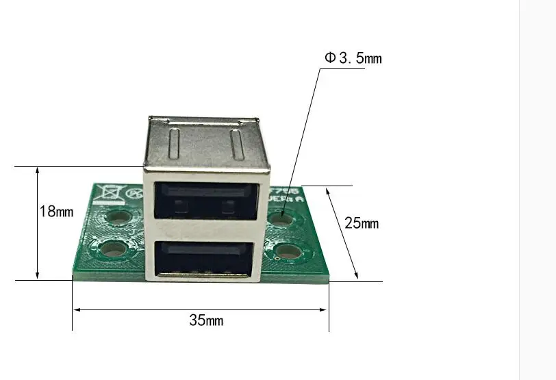 USB2.0 chassis small board 9-pin expansion dual-port superimposed double-layer connection |
