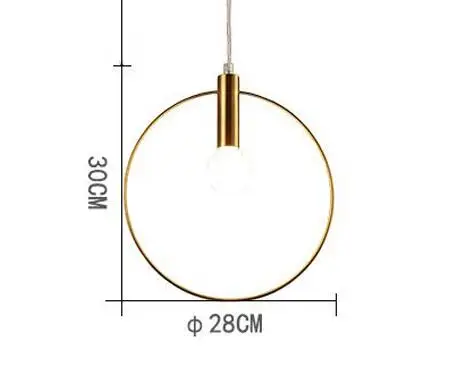Современный скандинавский Европейский Винтажный Лофт подвесной светильник кольцо "Аура" E27 Светодиодный светильник из латуни для украшение для дома, кафе