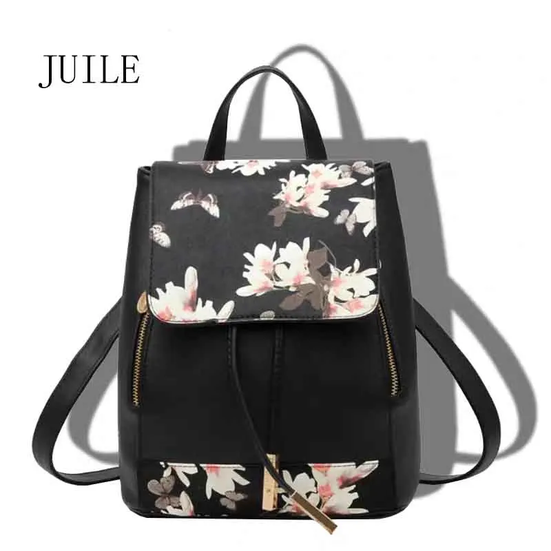 

JUILE Womens Backpack Pu Leather Female Backpacks Teenager girl School Mochila Feminina Rucksack hot Youth women Backpacks