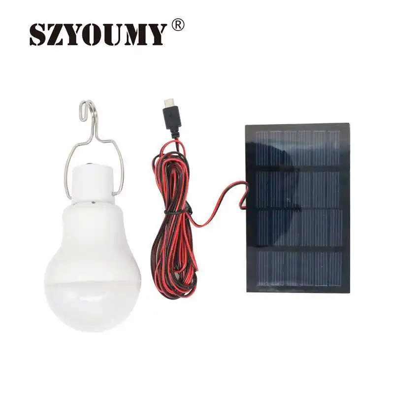 

SZYOUMY Portable Solar Led Bulb Garden Light Solar Energy Lamp Led Lighting Solar Panel For Camping Travel Outdoor Used 5-6hours