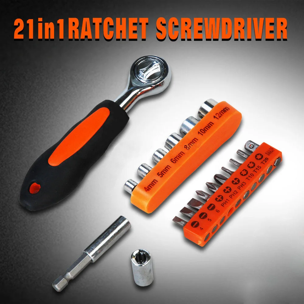 21PCS Sleeve Torque Wrench Spanner Ratchet Screwdriver Socket Set Box Household Universal Key Batch Head Tool AD1025 | Инструменты