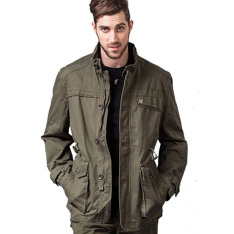 New Military Mens Jacket Designer Fashion Stand Collar Multi-pocket 100% Cotton Plus Size Casual Jacket For Men Coat 4XL CF16619 New Military Mens Jacket Designer Fashion Stand Collar Multi-pocket 100% Cotton Plus Size Casual Jacket For Men Coat 4XL CF16619